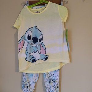 Disney Girls' Pajama Set Short Sleeve Top & Pants Lilo & Stitch , Size S(6/6x)